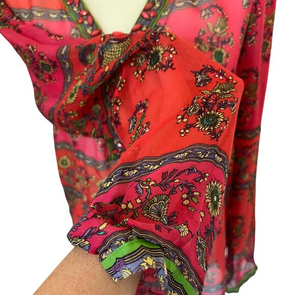 Hale Bob Skye Silk Top size small 100% Silk Jewel Embellished - Picture 7 of 7